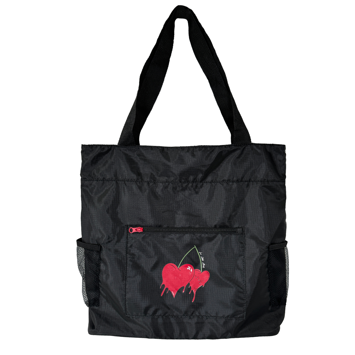 CHERRY PARIS TOTE BAG - BLACK SS2917 – TheCasualPlace