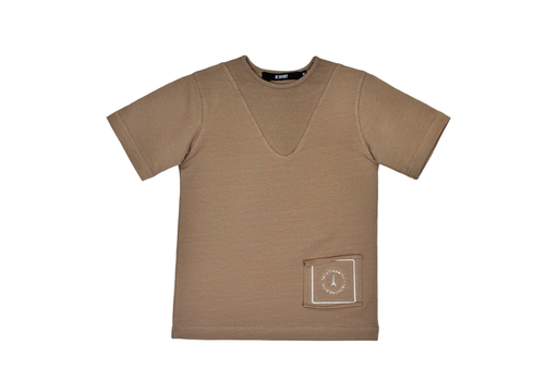 PATCHED SS TSHIRT - BEIGE B12113