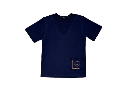 PATCHED SS TSHIRT - NAVY B12113