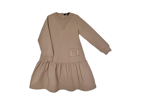 PATCHED DRESS - BEIGE B23113