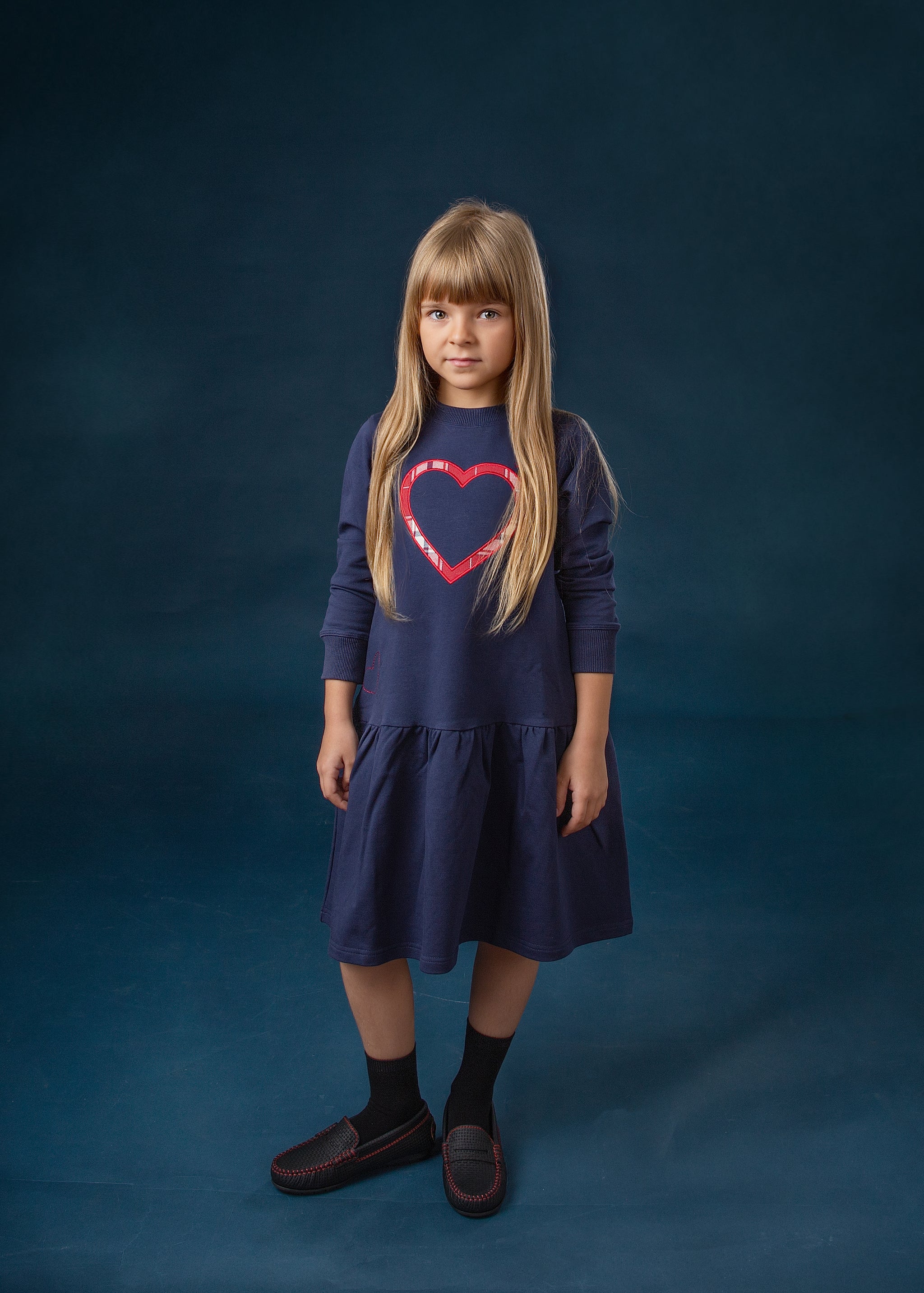 PLAID DRESS - NAVY FB2343  TheCasualPlace