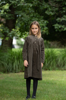 CORDUROY DRESS - OLIVE B23912