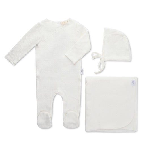 KNIT LAYETTE SET - CRM FL1725-S