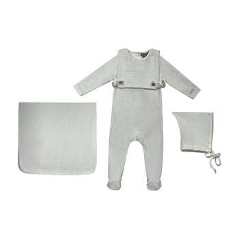 QUILTED LAYETTE SET - WHITE L1793-S