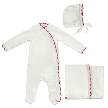 SCALLOPED LAYETTE SET - WTRED L2711-S