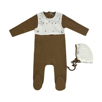 EMBROIDERY LINEN LAYETTE - COFEE L1796