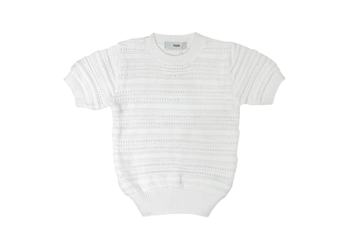 HEATHER HOLY SS SWEATER - WHITE T1111