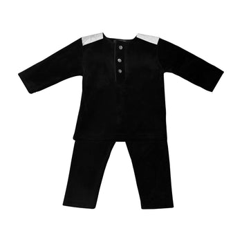 QUILTED  BOYS 2PC SET - BLKWH C1891