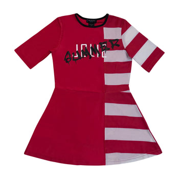 COLORBLOCK STRIPED SWIM DRESS - RED S2633