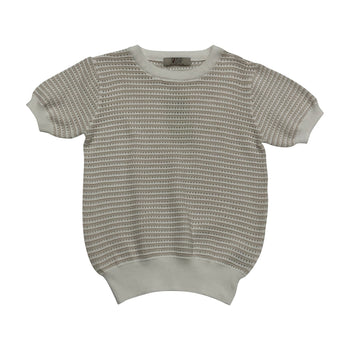 HOLY STRIPED SS SWEATER - CRM T1182