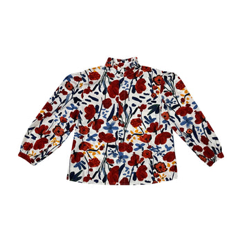 OVERSIZED FLOWER BLOUSE - BLUE B2188