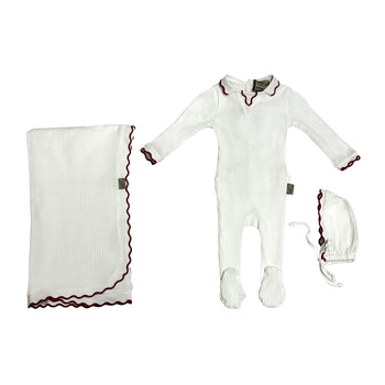SCALLOPED  LAYETTE SET - WTRED L2781-S