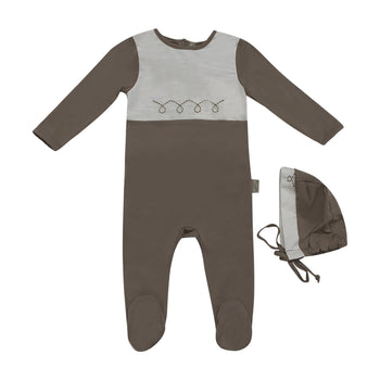 EMBROIDERY LAYETTE - TAUPE L1786